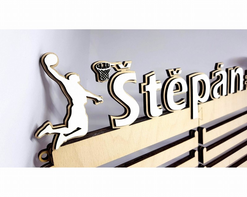 Věšák na medaile - Basketball (dvouvrstvý)